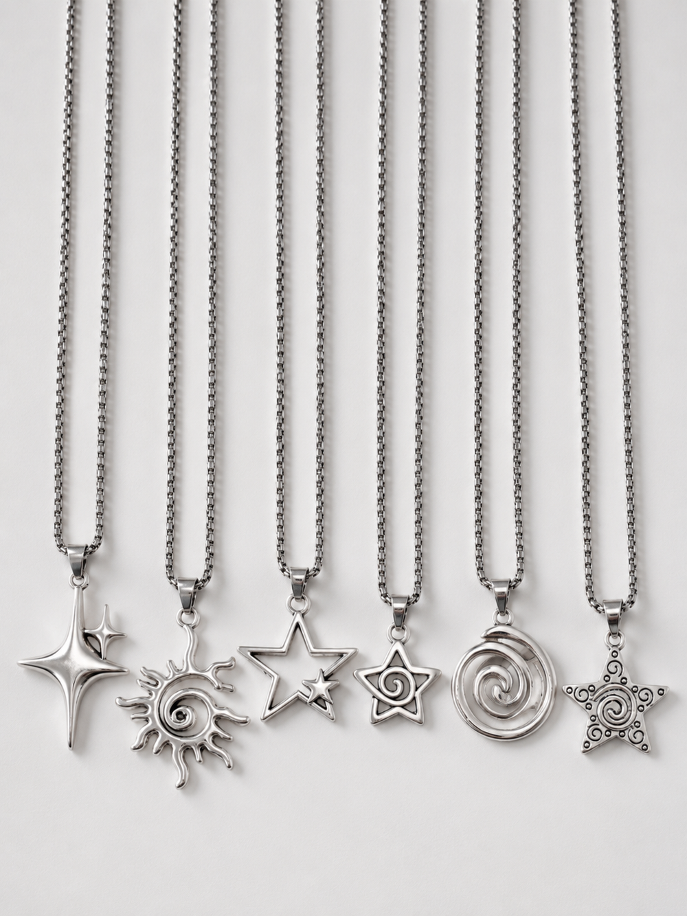 Y2K Grunge Metallic Chains (6-Piece Set)