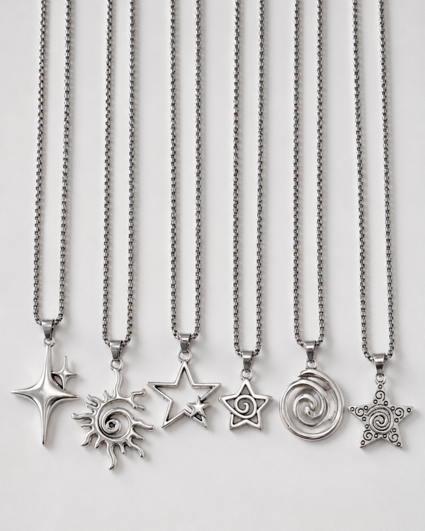 Y2K Grunge Metallic Chains (6-Piece Set)